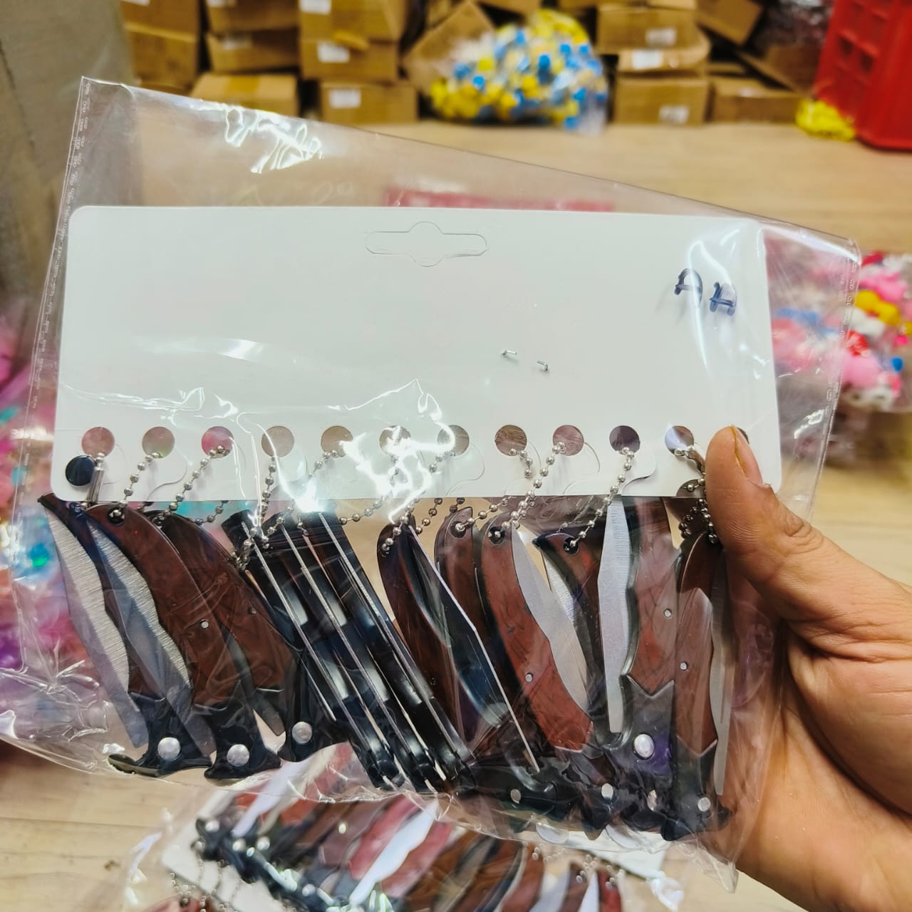 Mini Folding Knife Keychain (12 Pcs PKT)
