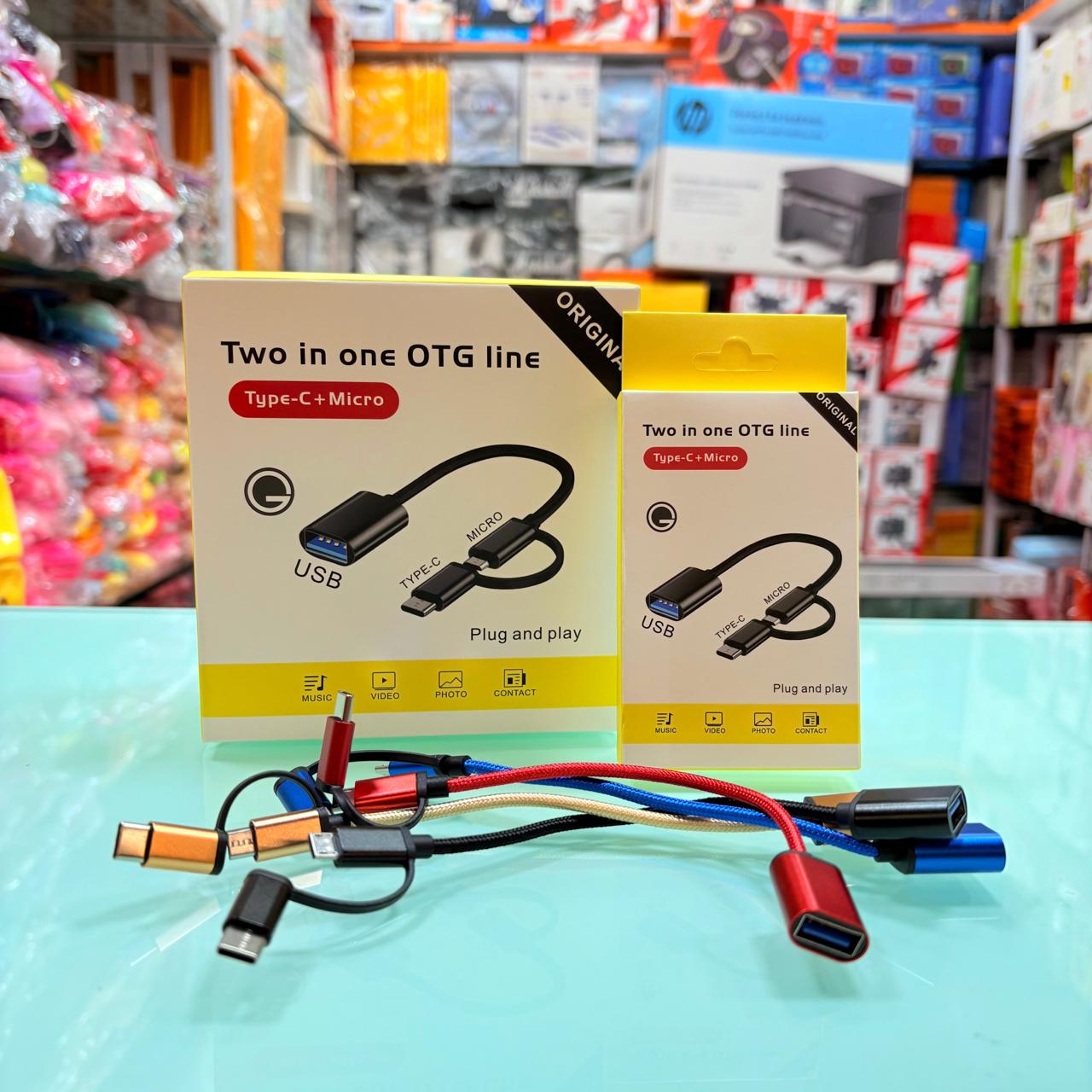 Two in One 2In1 OTG Line (Type-C + Micro USB)