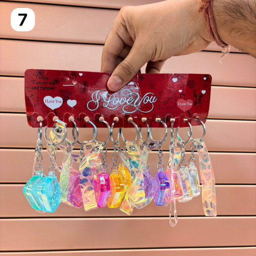 Holographic strip Camera Keychain (Premium Fancy Key Holder)