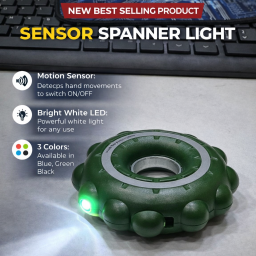 Sensor Spanner LED Light With Lesar light  (360° Emergency Light)