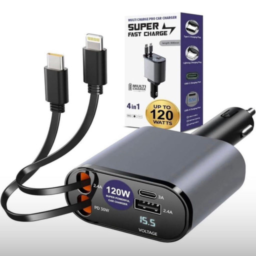 Supar Fast 120W 4in1 Car Charger