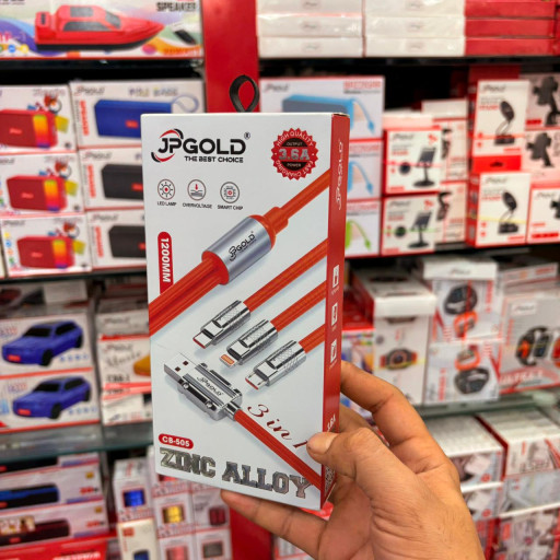 JP GOLD CB-505 3-in-1 Zinc Alloy Fast Charging Cable