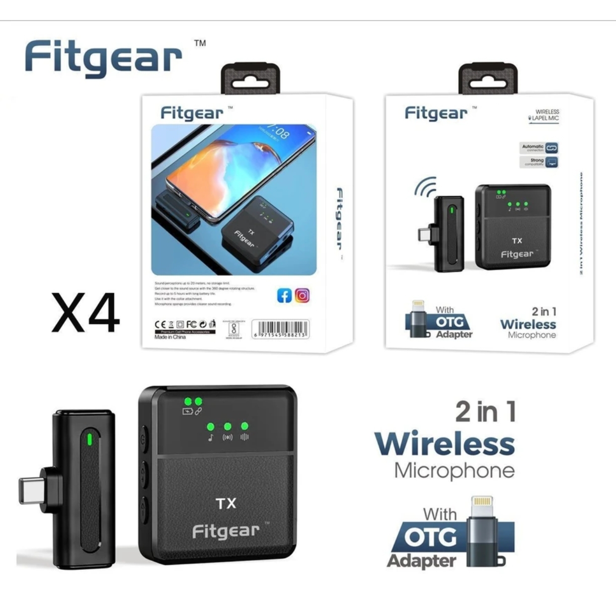 Fitgear X4 Singal Wireless Caller Mic