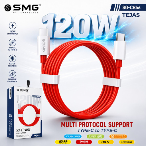 SMG CB56 120W Type c To Type c Cable 1Y Warranty