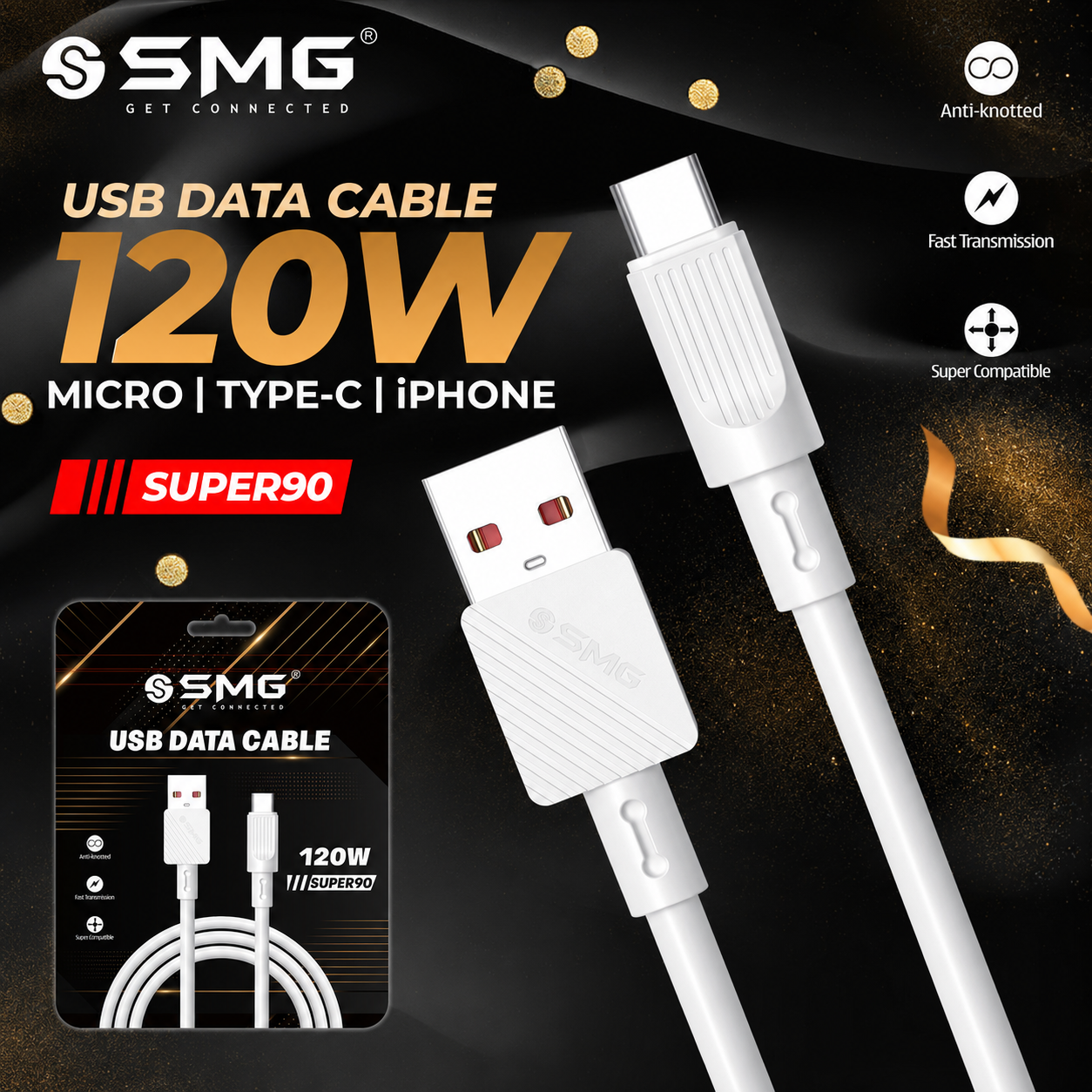 SMG SUPAR90 V8 120W Data Cable