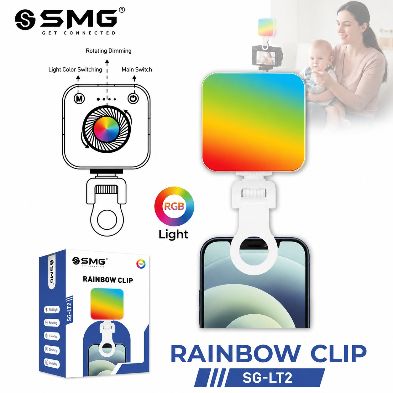 SMG LT2 Rainbow 🌈 Clip Mobile Lights