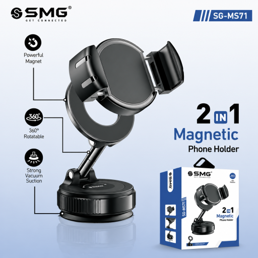 SMG MS71 Car Megnetic 2In1 Mobile Stand
