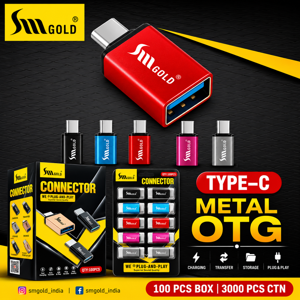 Sm Gold Type c Metal Otg