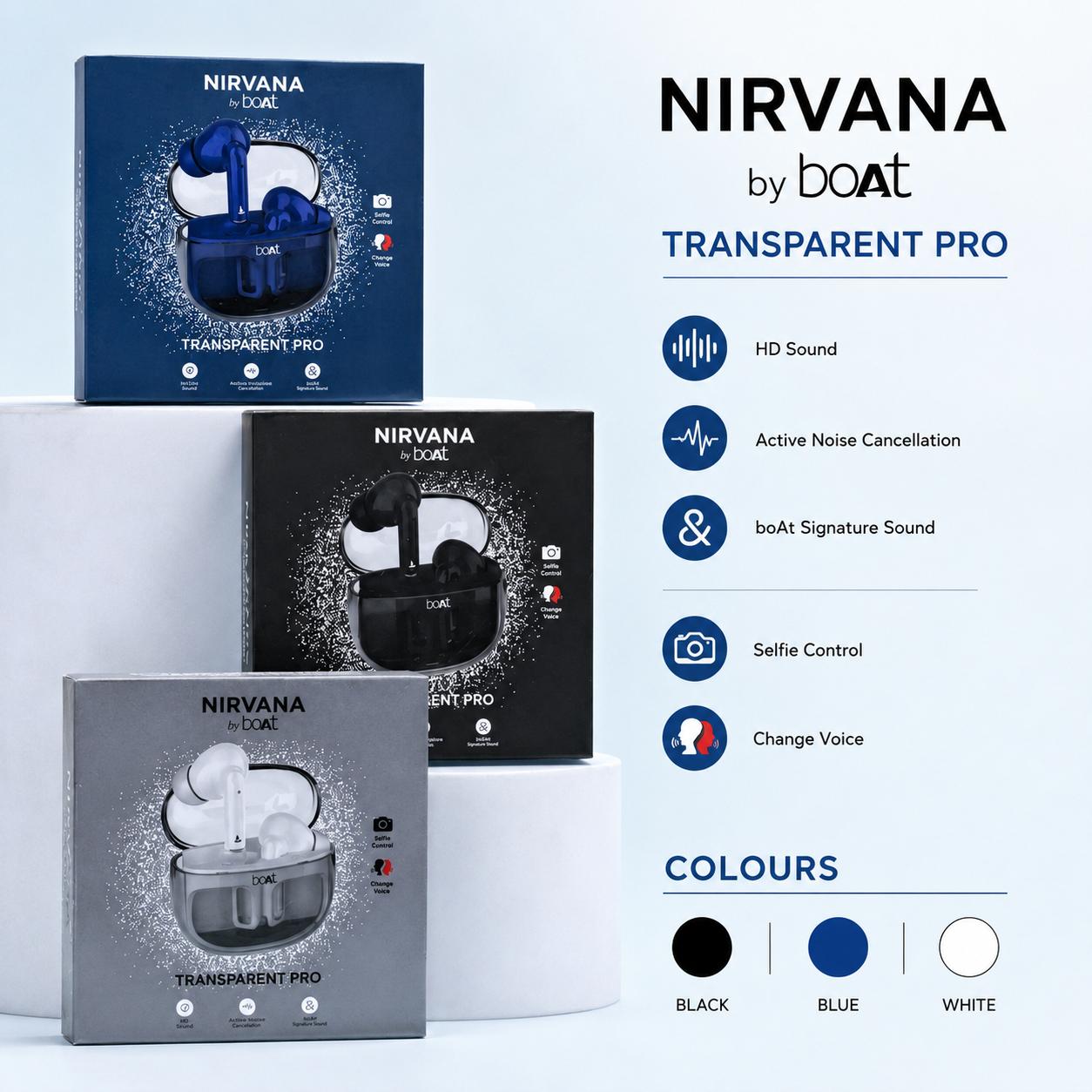 BOAT TRANSPARENT PRO Ear Buds Hard Packing