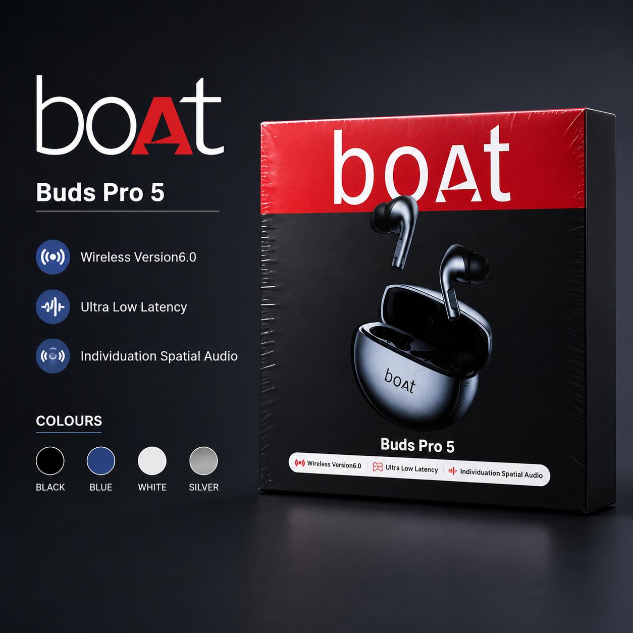 BOAT BUDS PRO 5 Ear Buds Hard Packing