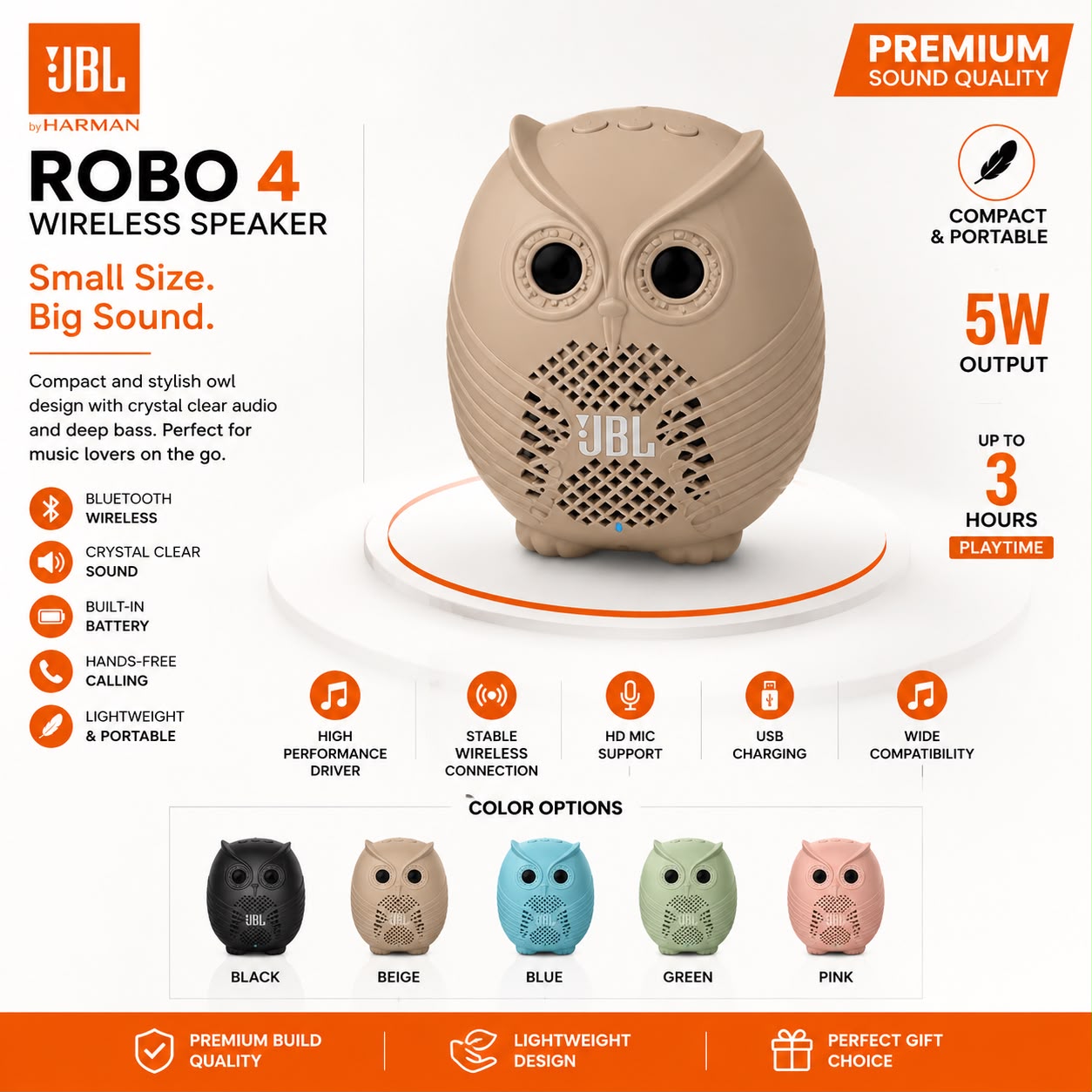 JBL Robo4 Wireless Bluetooth Speaker