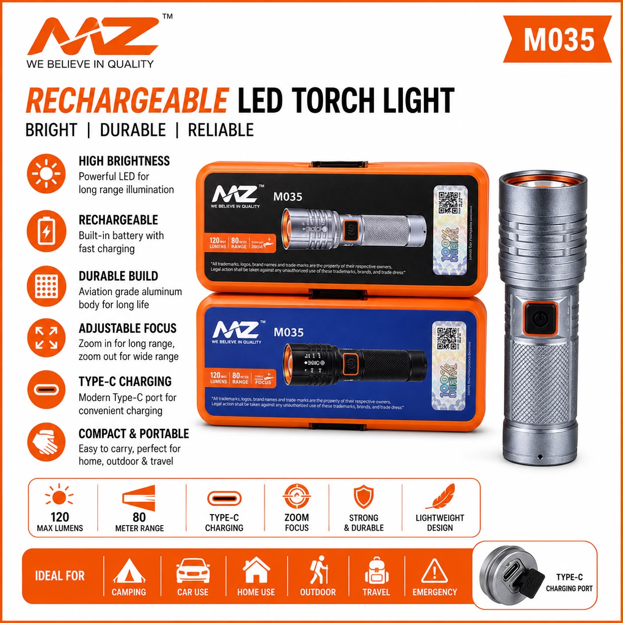 Mz M035 New Metal Torch HiGH QTY