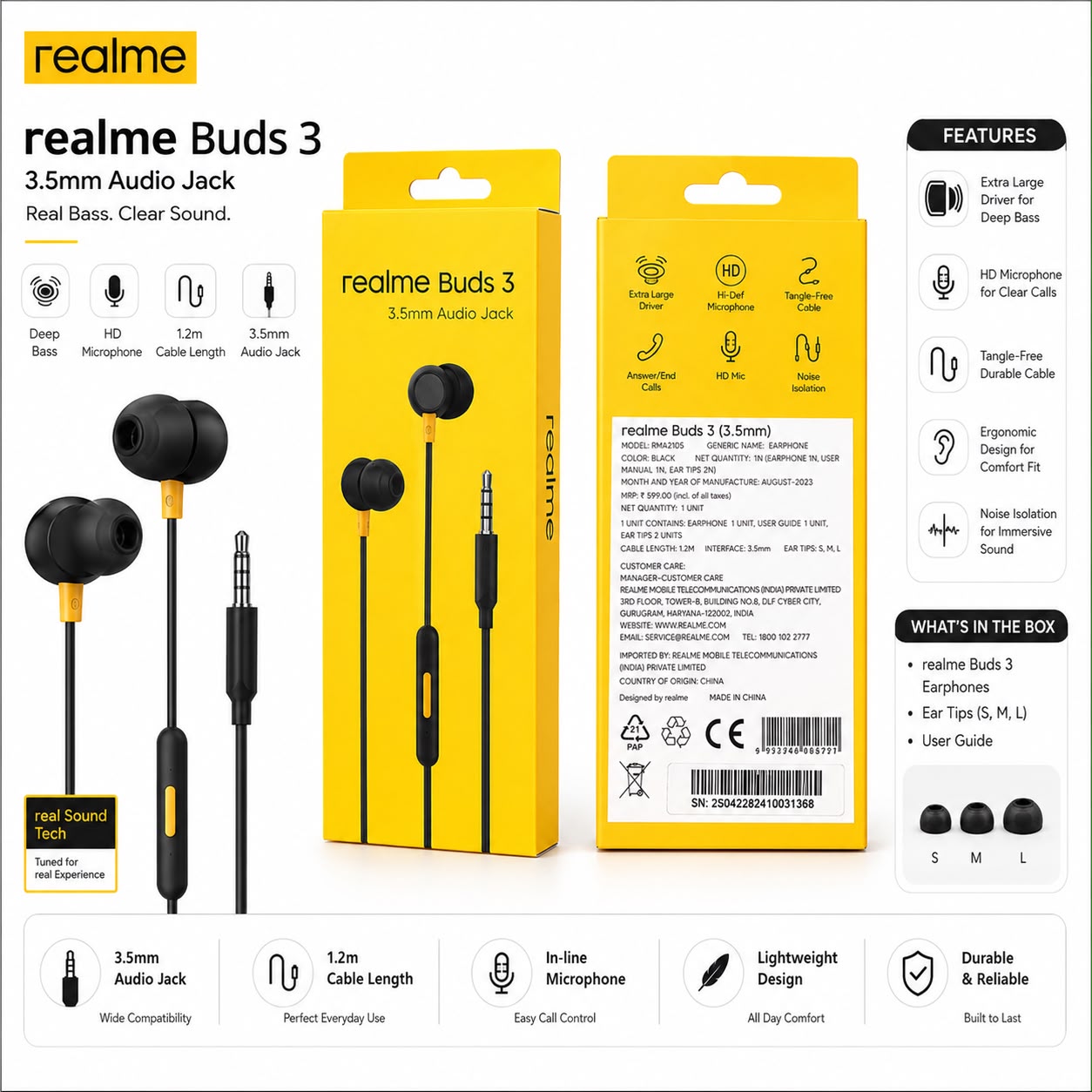 Realme Buds 3 3.5MM Champ Care Og Earphone