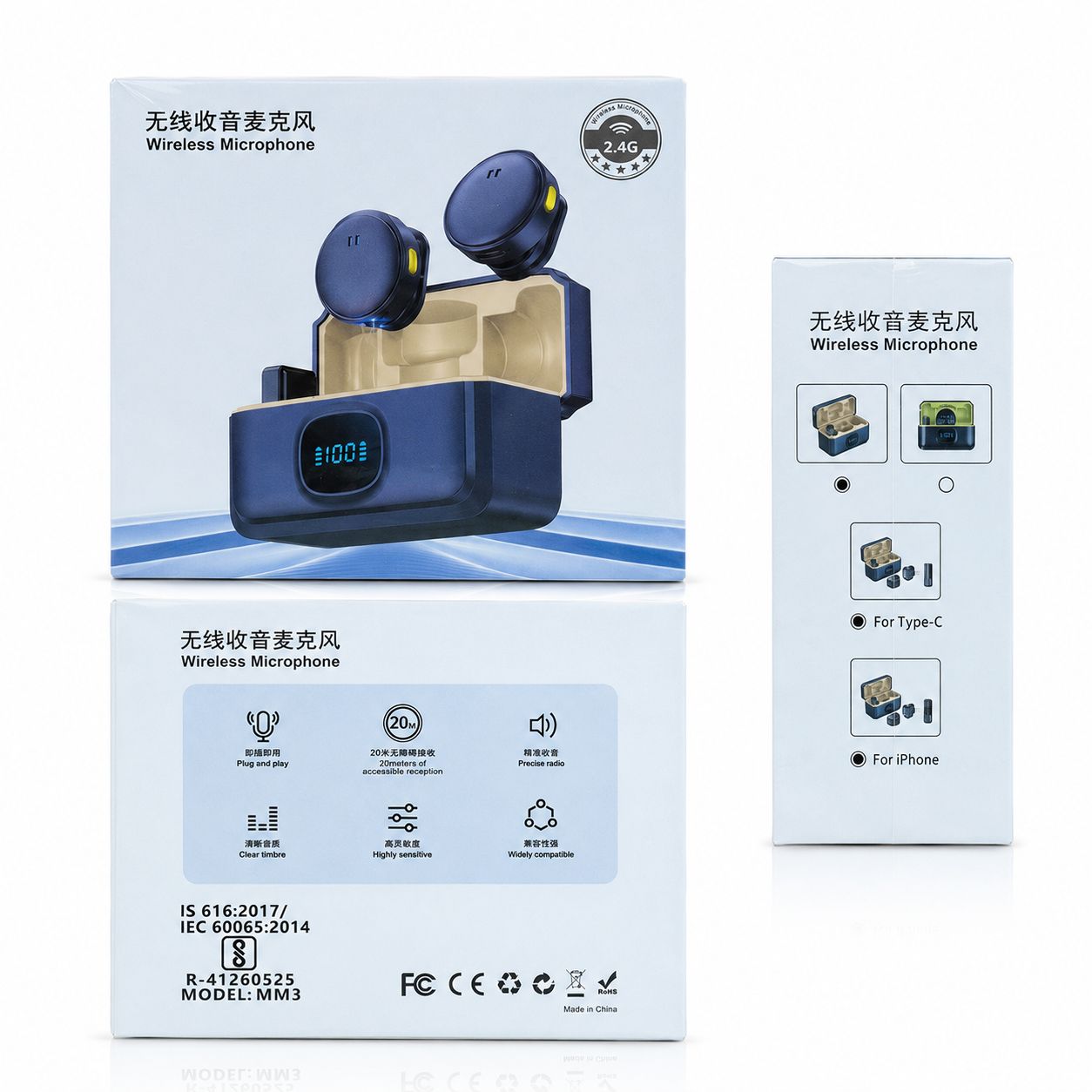 Q8 2.4G Wireless Microphone (Dual Mic with Charging Case)