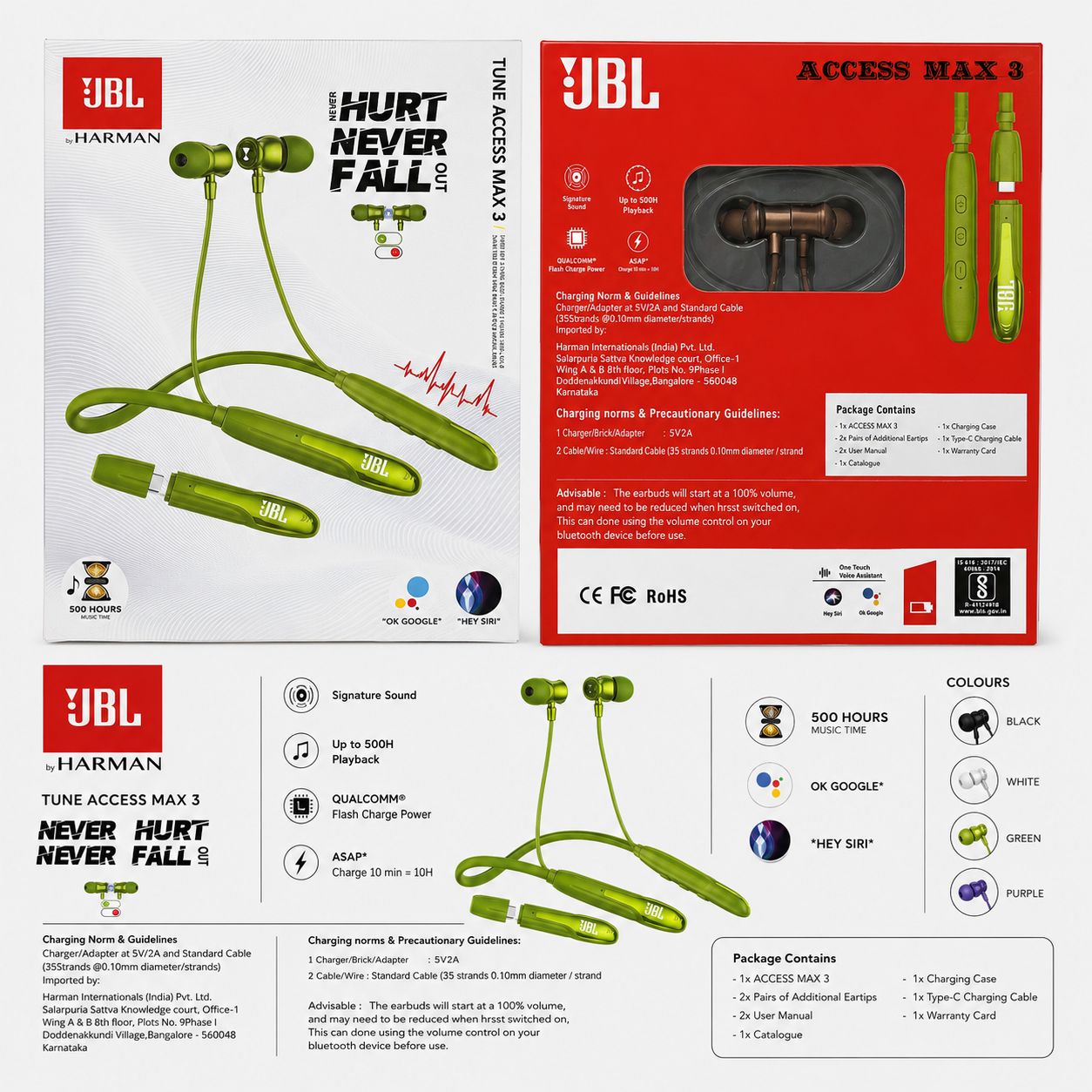 One Plus Access Max 3 ANC 500H Dual battery Neckband