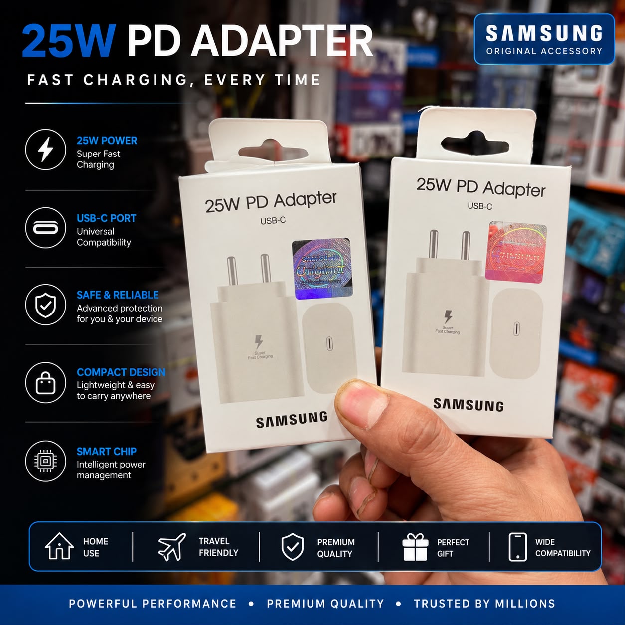 Samsung 25W Charger Adafter 1 Year Garranty