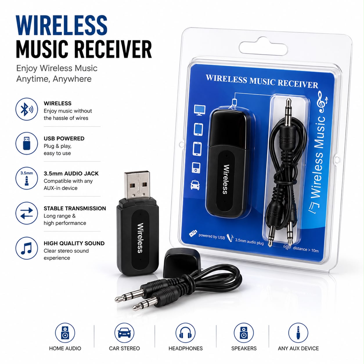 Black Bluetooth Receiver
