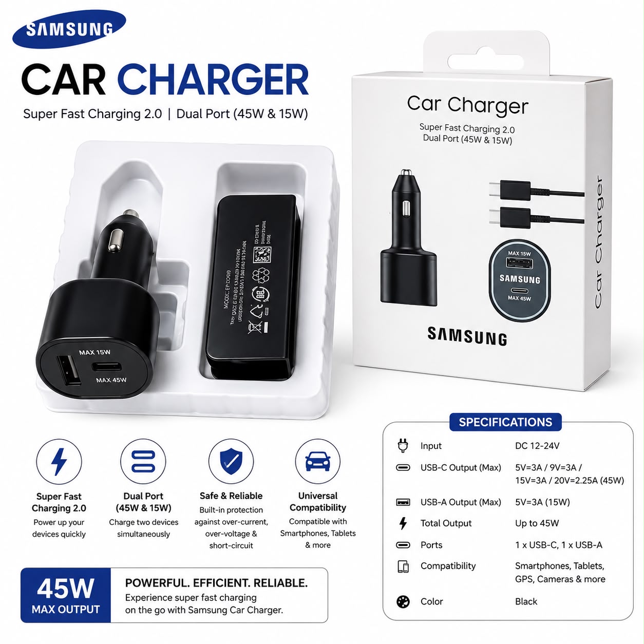 Samsung 45W Car Charger