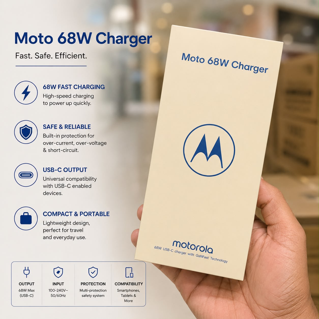 Moto 68W Supar Fast Type c Charger Mrk Og
