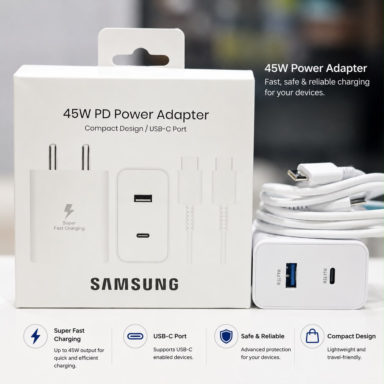 Samsung 45W PD C Port Type c Fast Charger 1 Year Warranty