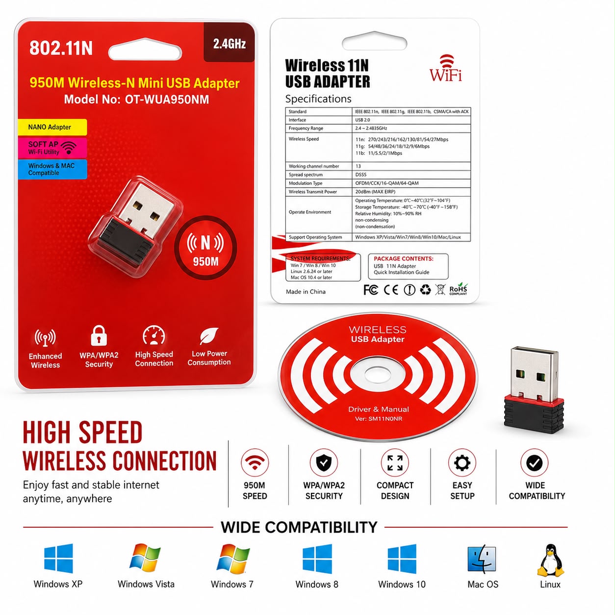 802 Wifi Dongle ( Red Pack)