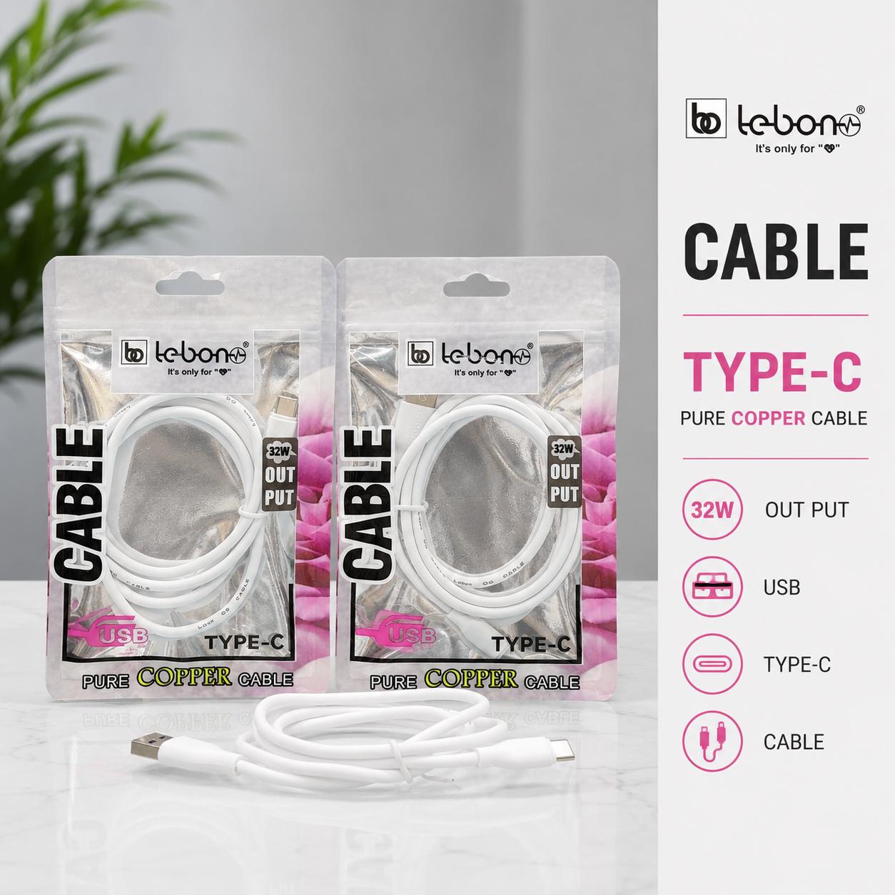 Lebon Type c 2.4A Data cable