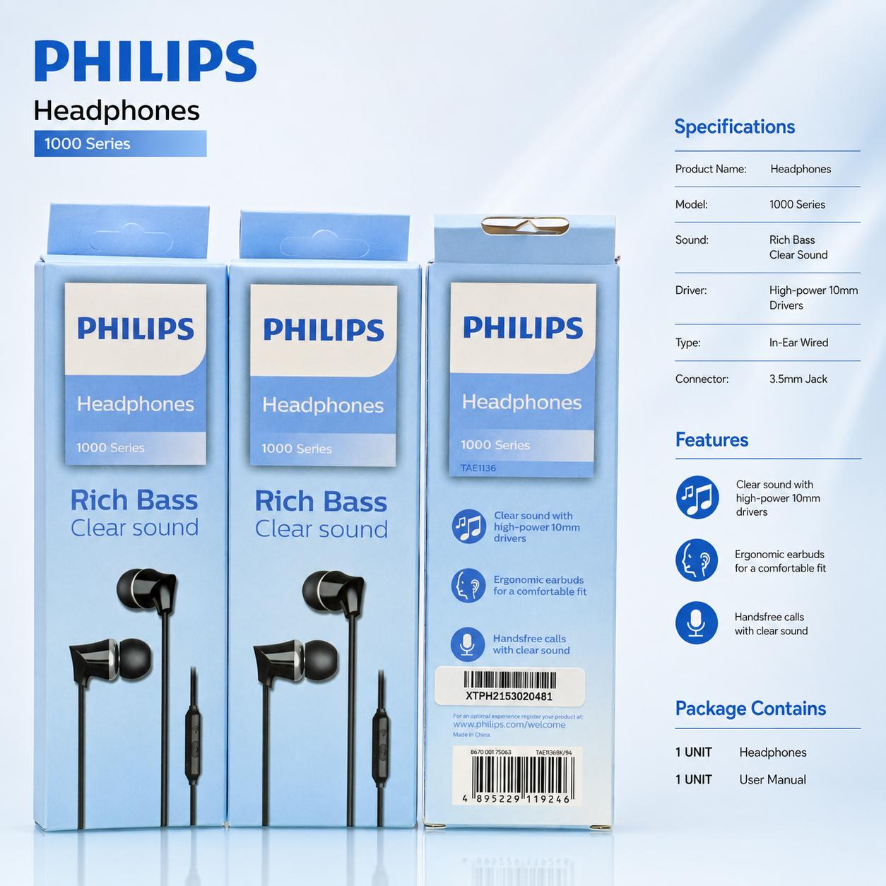 Philips Care Og Champ Pure Bass Earphone