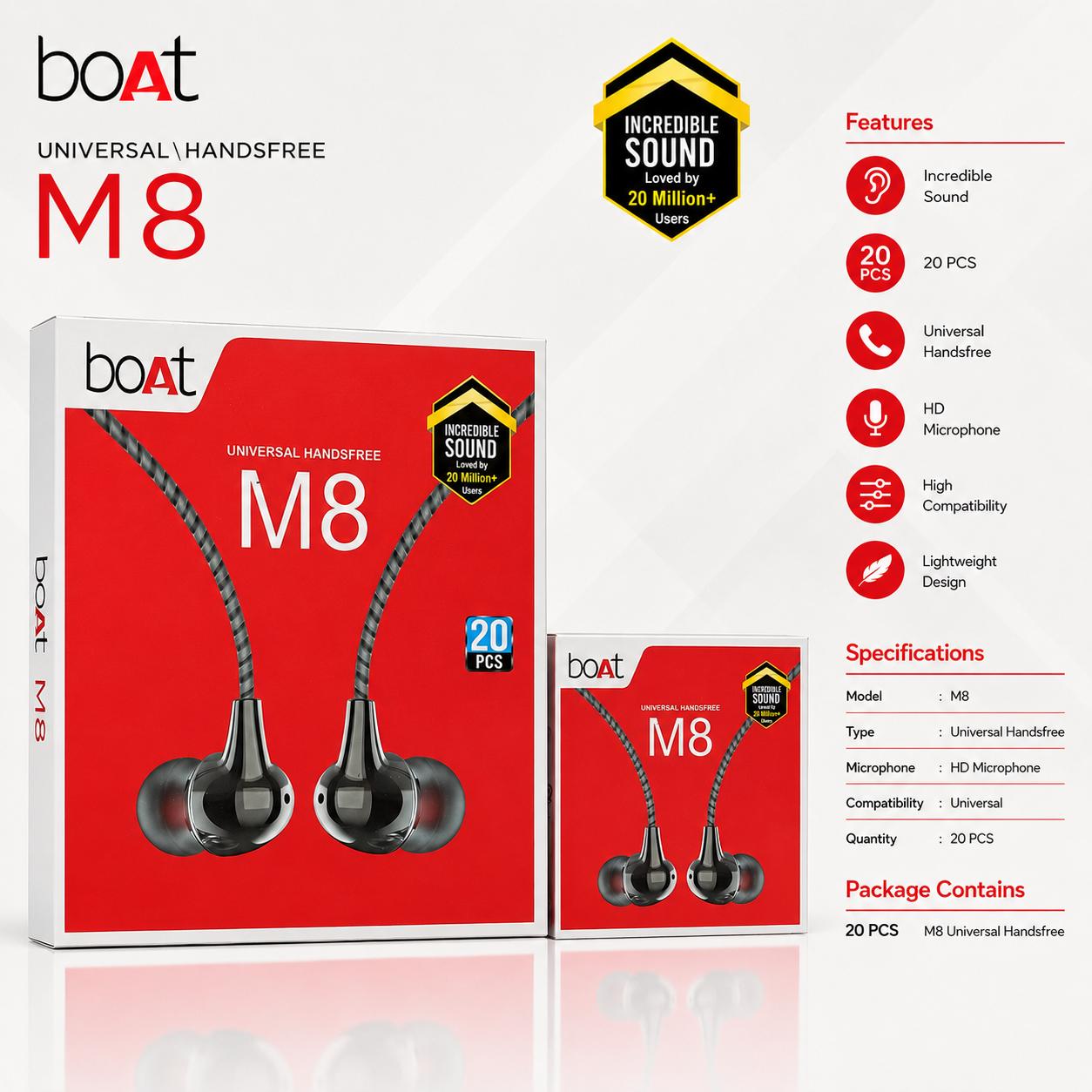 Boat M8 Champ Box Packing Earphone