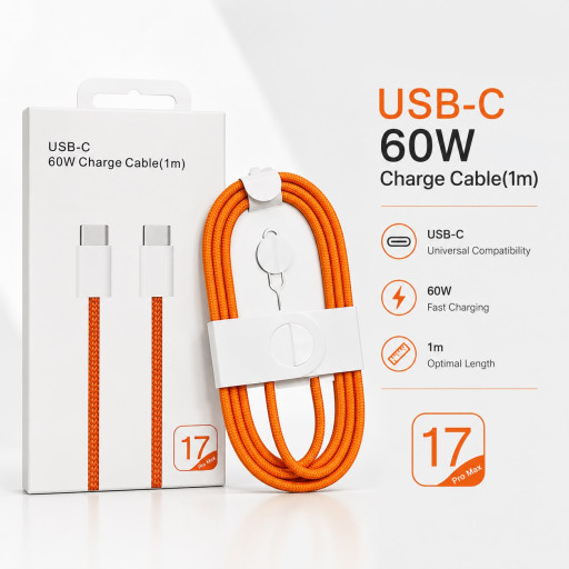 60W Cottan Wire C to C cable Orange