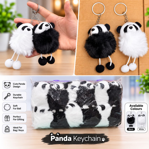 Panda Keychain 🐼🐻 Black 🖤 White With Per