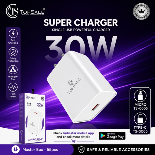 TopeSale 30W Supar Vooc Micro V8 Charger 1Y Warranty