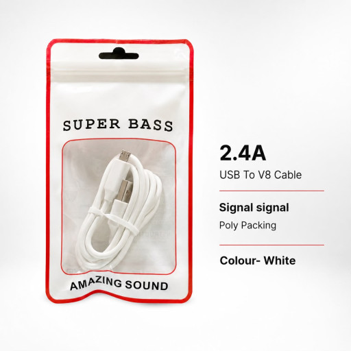 Usb To Micro V8 2.4A Cable With Poly Packing