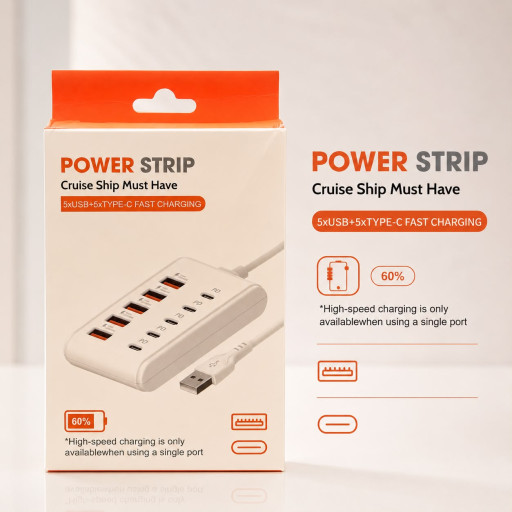 Powar Strip Hub 5 Type c , Port 5 USB Port