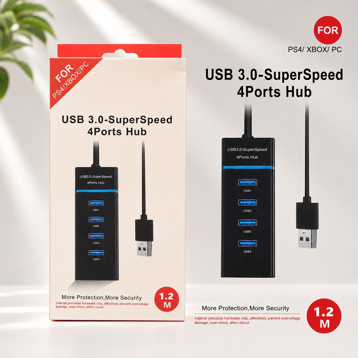 USB TO 4Usb Hub 3.0A 1.2Mtr
