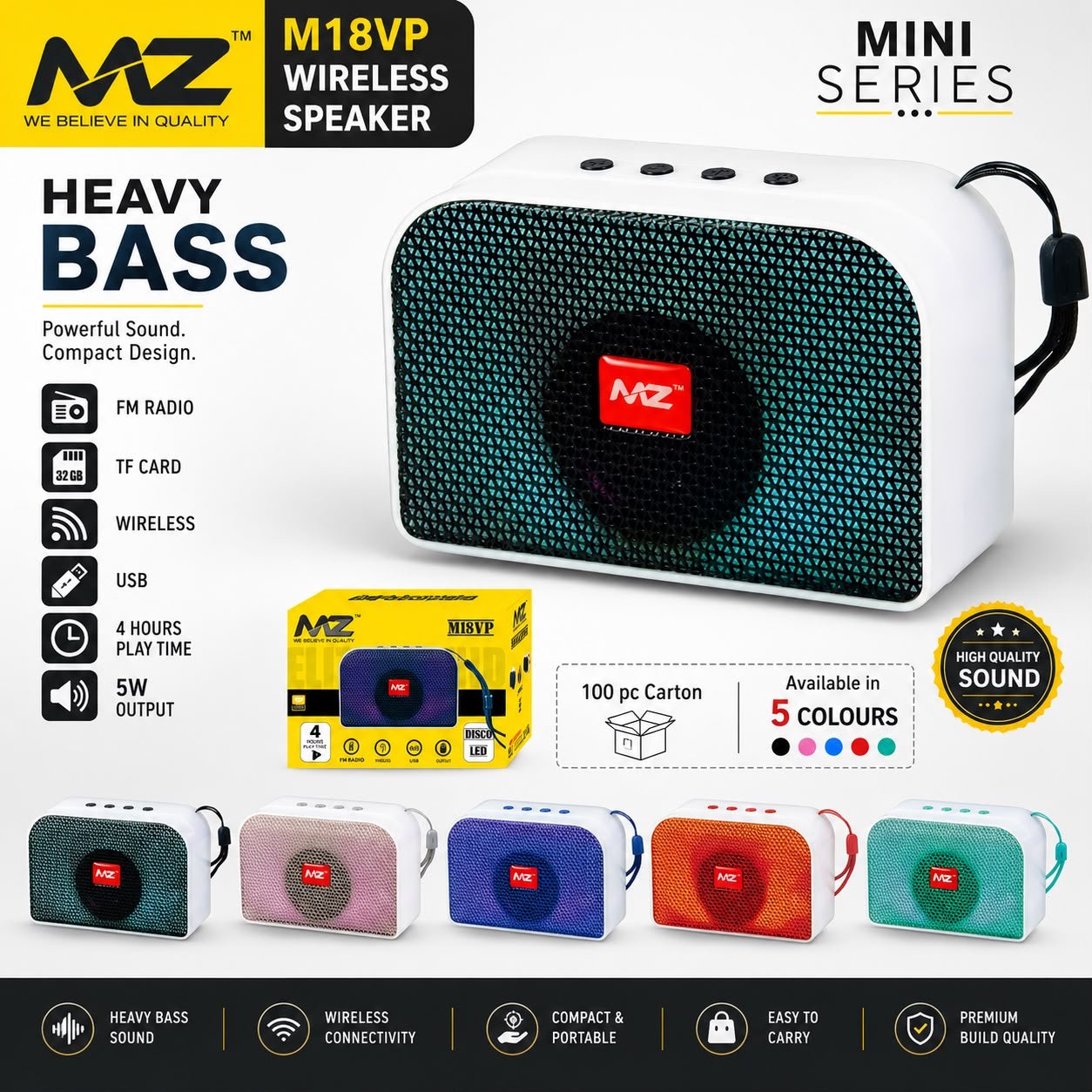 Mz M18VP Wireless Bluetooth Speaker