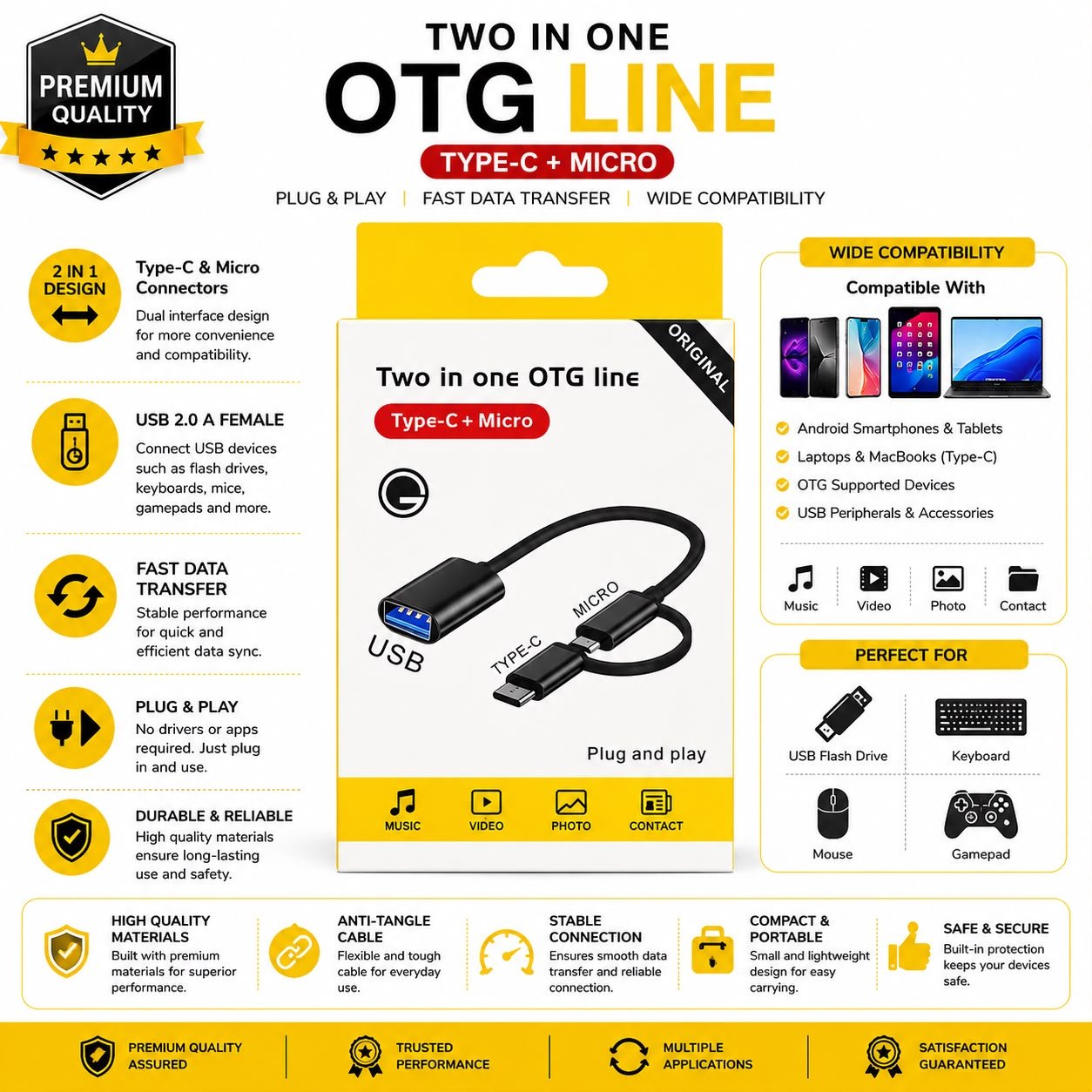 Two in One 2In1 OTG Line (Type-C + Micro USB)