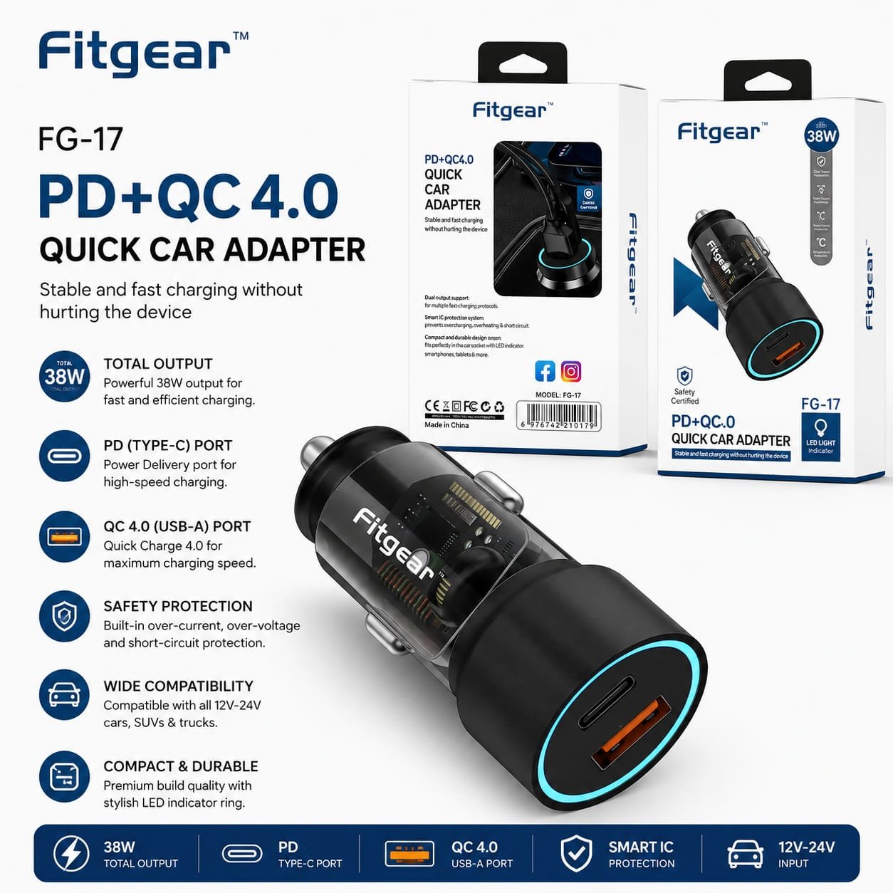 Fitger FG17 Quick Car Charger Adafter