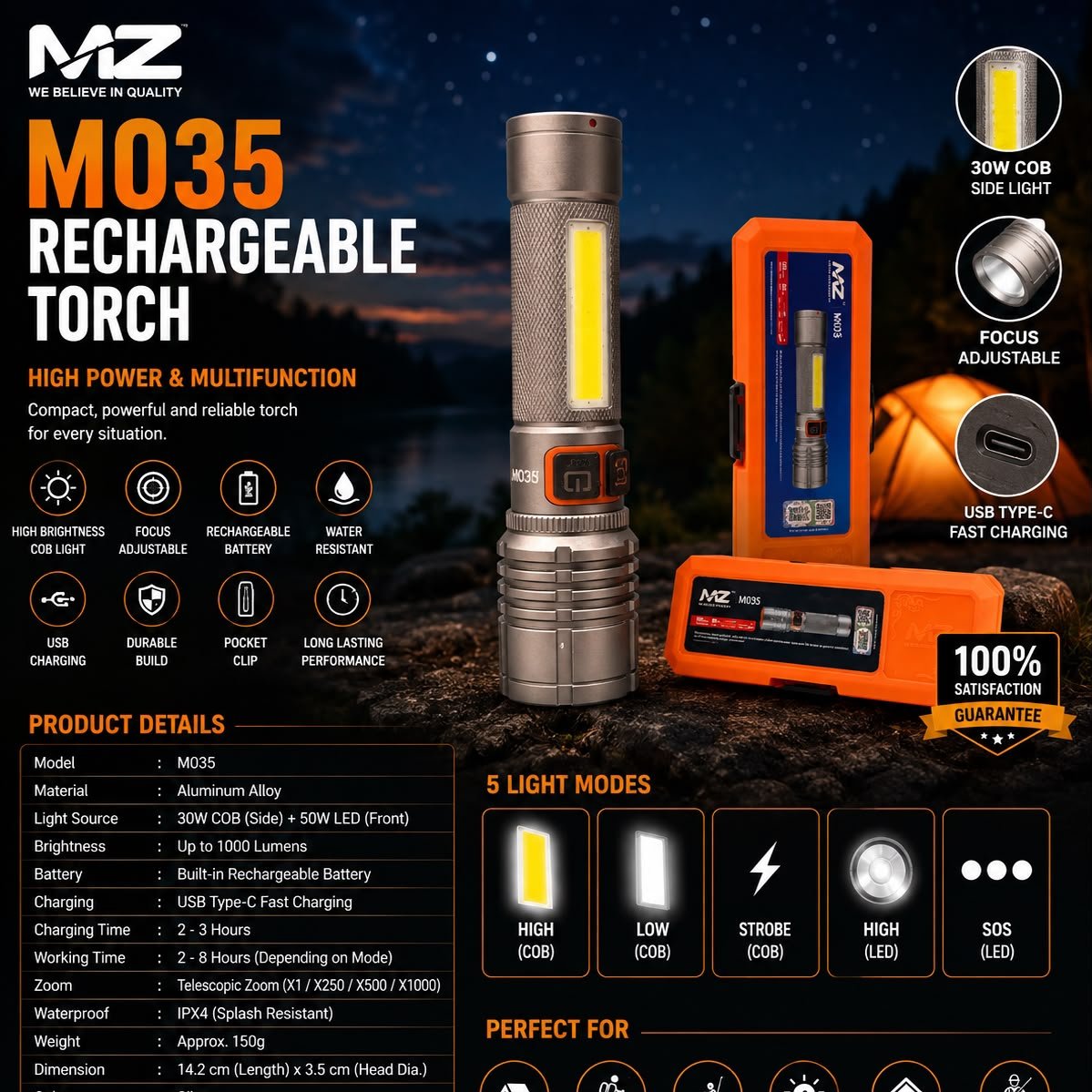 Mz M035 New Metal Torch HiGH QTY
