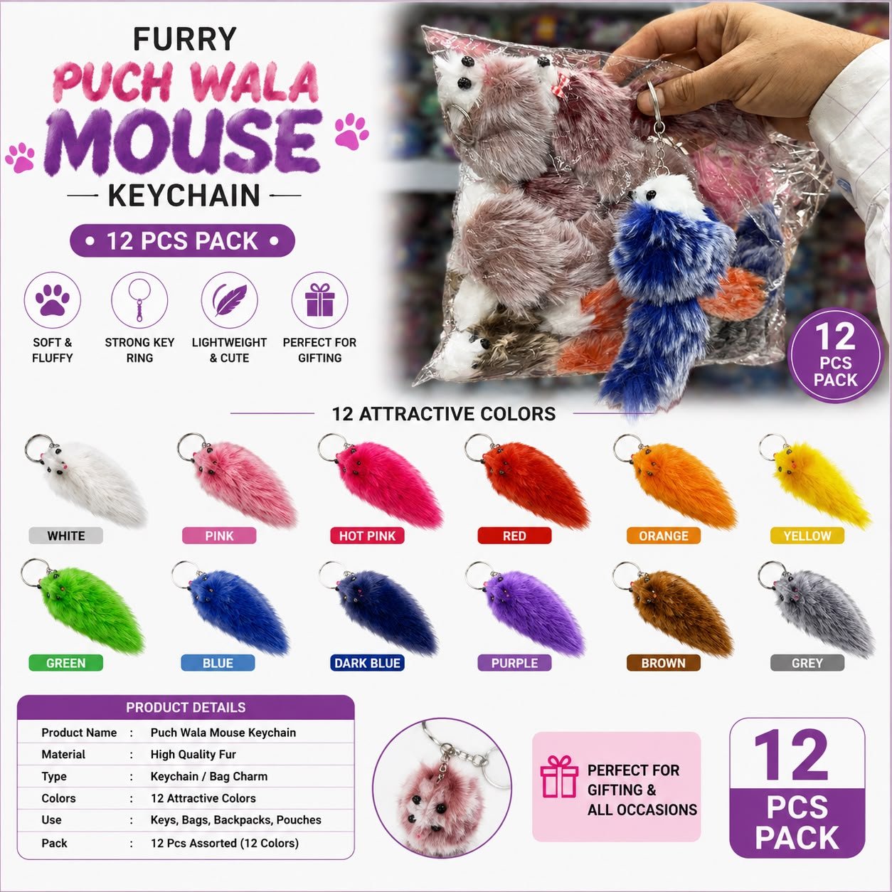 Puch Wala Mouse Keychain