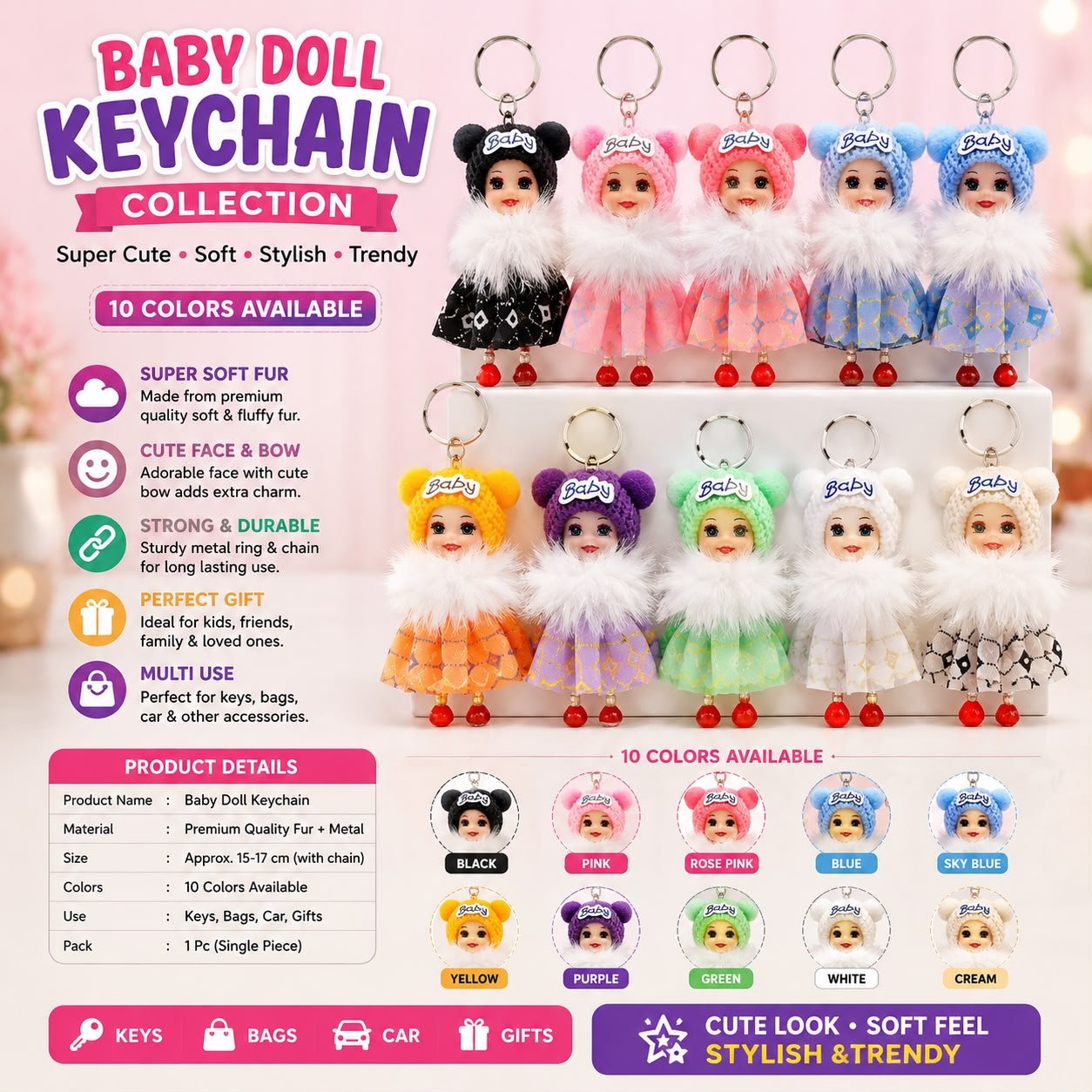 Dall Keychain Malti Colour E2