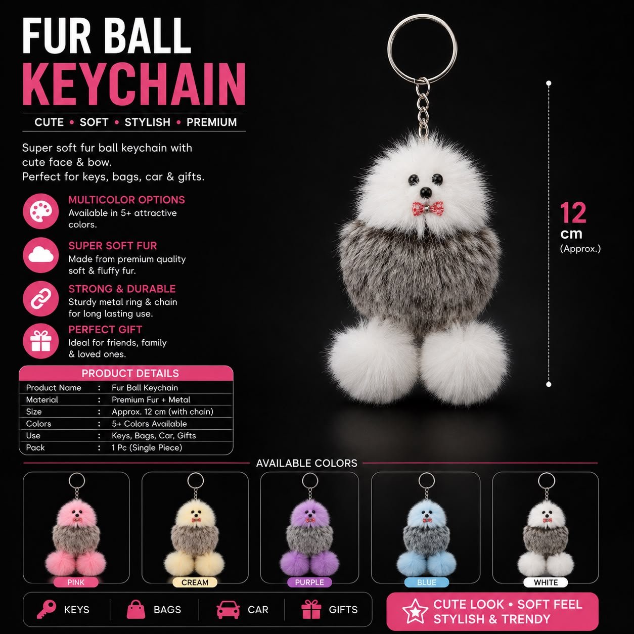 Fur Ball Keychain E4