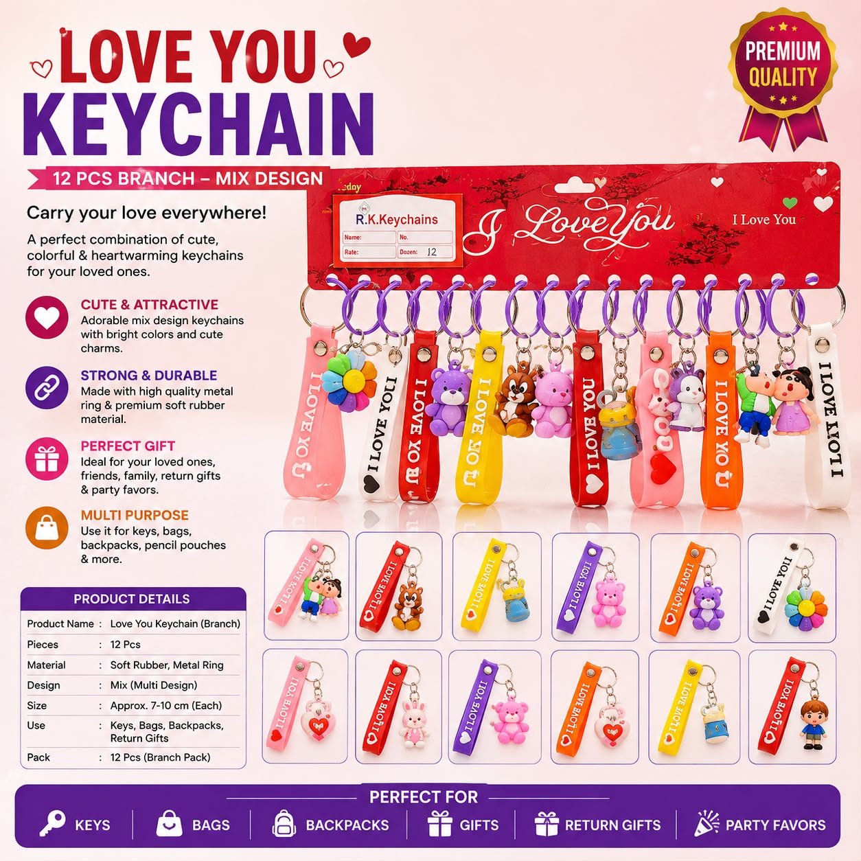 Love Rabber patti keychain 💘 E7