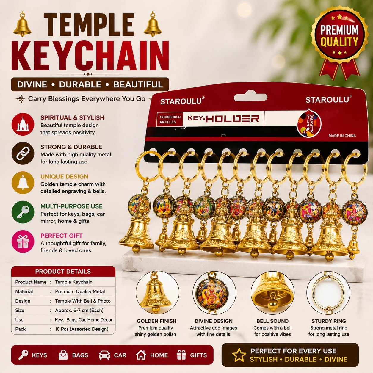 Temple Keychain Goldan E11