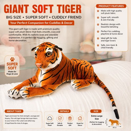 Giant Soft Tiger Plush Toy Big Size