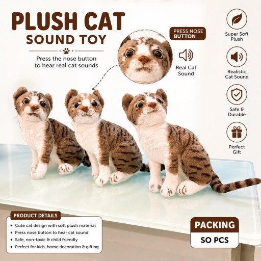 Plush Cat Sound Toy Mini Size