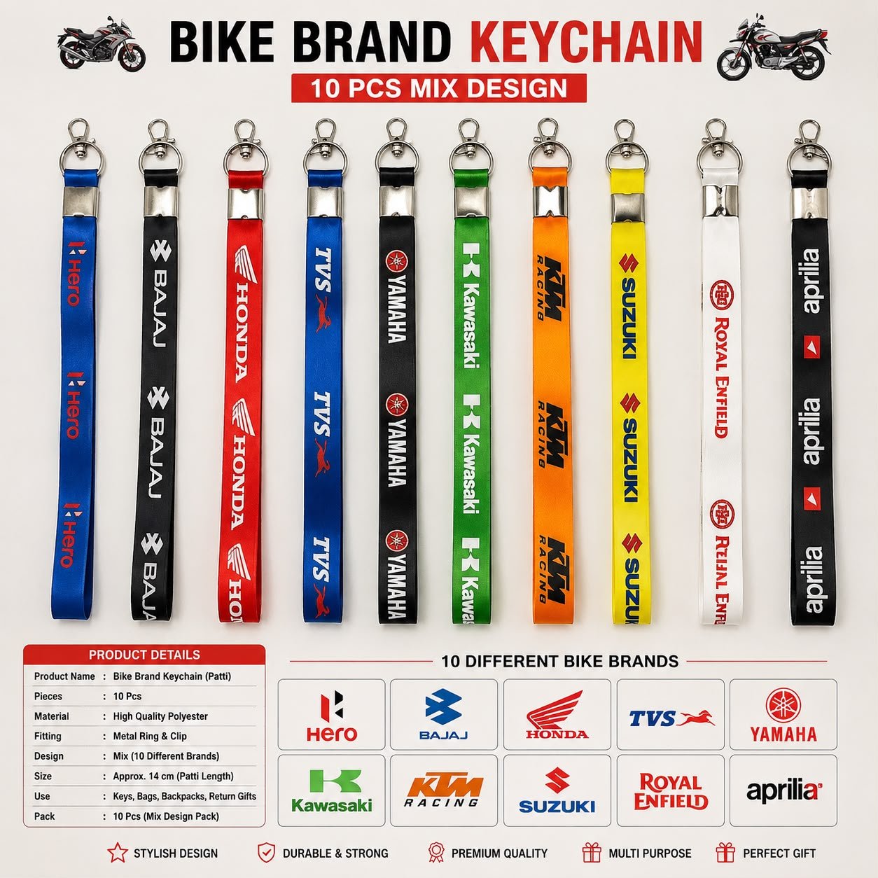 Bike Brand keychain Big Size Patti