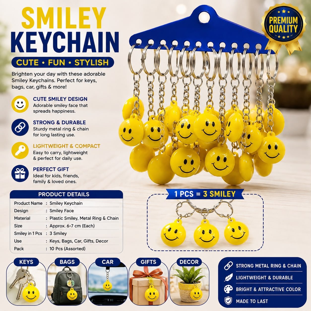 Smaily Yellow Keychain E23