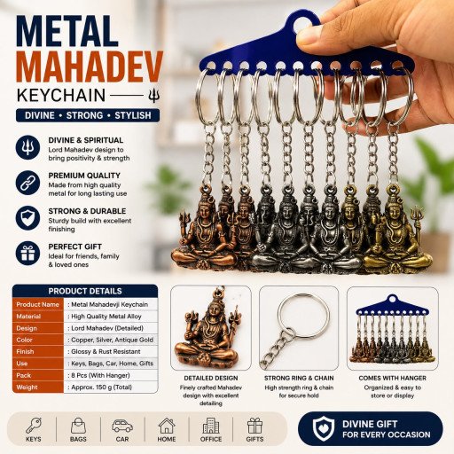 Mahadev ji Metal keychain E26