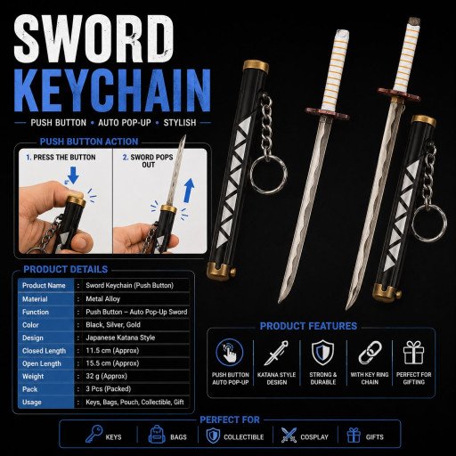 Sword Keychain (Push Button)