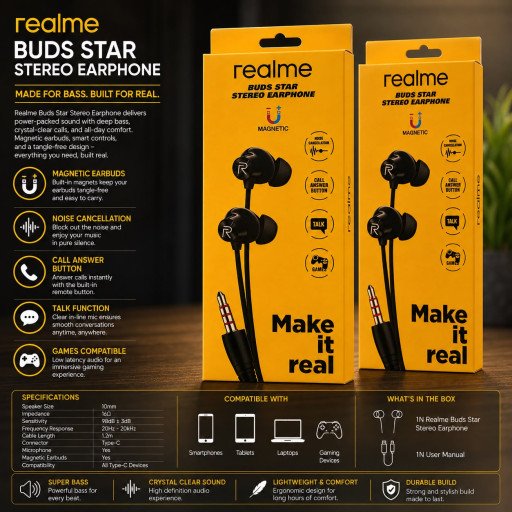 Realme Champ 3.5MM Box Packing Earphone